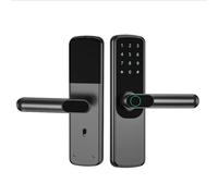 INF Serrure de porte intelligente grise - Accès APP, mot de passe, carte, clé