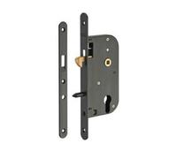 Serrure de porte coulissante - têtières bouts ronds - axe 50 mm FTH THIRARD