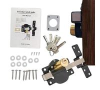 Serrure de porte de grange, avec 5 clés, dispositif de sécurité en métal, loquet de porte pour clôture extérieure, ferme, jardin, cour, entrepôt, piscine, chambre à coucher