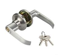Serrure de porte de salle de bain à trois tiges avec boule, mécanisme de verrouillage à levier de toilette en alliage d'aluminium pour un usage domestique, poignée de sécurité en or, rouge, noir