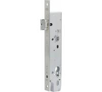 Serrure de porte de secours 1970 à 1 vantail, à couplage électrique, universelle, carrée, DM 35, inox