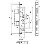 Serrure de porte de secours BKS 1820, têtière en U, 1 vantail. radio. B/EN179/1125, DM 34, acier inoxydable