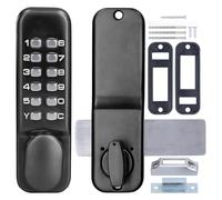 Serrure de porte d'entrée mécanique sans clé, serrure à code antivol | Serrure à combinaison à clavier pour portail de jardin, porte en verre bidirectionnelle et utilisation au bureau