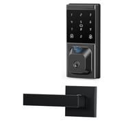 Serrure de porte d'entrée sans vec poignée, serrure à pêne dormant | Contrôle par application, entrée sans clé 5 en 1, verrouillage automatique, clavier tactile, code d'accès temporaire