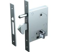 Serrure de porte en fer avec crochet, tôle galvanisée + verrou et cylindre européen + 3 clés