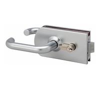 Serrure de porte en verre - à cylindre - réversible - chromé - 9745 MÉTALUX