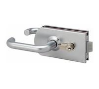 Serrure de porte en verre - à cylindre - réversible - chromé - 9745 MÉTALUX