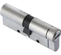 Serrure de porte Euro-profil 80 mm, nickelée, anti-effraction, sécurité à 6 goupilles, avec 5 clés