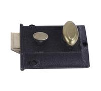 Serrure de Porte Extérieure Vintage en Fonte Noire, Style Ancien | Verrou de Sécurité pour Porte, Installation Facile, Pièces Incluses, Usage Intérieur et Vitrage