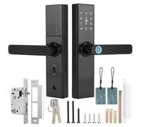 Serrure de porte intelligente à écran tactile WiFi avec mot de passe et empreinte digitale et carte IC avec clé mécanique pour Tuya