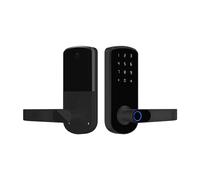 INF Serrure de porte intelligente Tuya - Entrée biométrique sans luetooth TTLock pour maison, appartement, hôtel, école Le noir