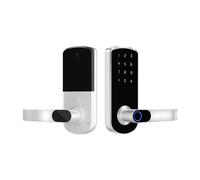INF Serrure de porte intelligente Tuya - Entrée biométrique sans luetooth TTLock pour maison, appartement, hôtel, école Argent