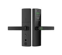 Serrure de porte intelligente Tuya WiFi avec judas, empreinte digitale, mot de passe et cl