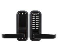 Serrure de porte mécanique sans clé, mise à niveau du code 2.0, code à 4-7 chiffres, serrure de porte à clavier à combinaison à bouton-poussoir simple face avec poignée, verrouillage automatique, pour
