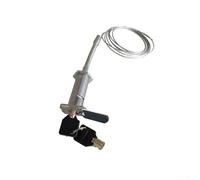 Serrure de porte roulante, câble de 1,9 m, serrure de garage électrique automatique avec 2 clés, corps en alliage de zinc, couvercle en acier inoxydable pour la sécurité extérieure