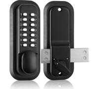 Serrure de porte sans ode mécanique - Style rétro 14 mots de passe - Pour épaisseur de porte 35-65mm - 40/50mm - Idéal pour garage, hôtel, bureau, studio etc.