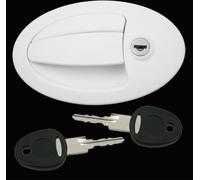 Serrure de porte Serrure à volet Caravane Camping-car Bateau blanc Partie extérieure Ovale
