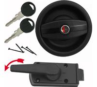 Serrure de porte Serrure partie extérieure et partie intérieure droite ronde noire Zadi complète