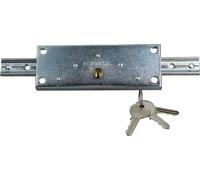Serrure de rideau métallique à cylindre rond 155 x 55 mm à tringle plate grand modèle HERACLES I-521100