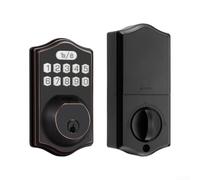 Serrure de Sécurité pour porte Standard Installation pour facile(Black) | Scanner empreinte sensible, clavier numérique, entrée , pour idéal quotidien, plus de perte de clés