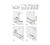 Serrure de vitrine acier en applique HETTICH, axe 22 mm G