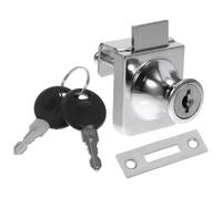 Serrure de Vitrine en Alliage de Zinc pour Porte en Verre 5-8 MM | Perçage, Patins de Fixation, Anti-effraction, pour Armoire et Vitrines en Verre Fragile