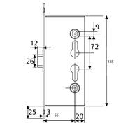 Serrure d'urgence CF60 à condamnation sans cylindre - TESA - CF60RSR9ZCE