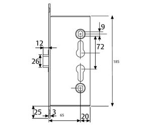 Serrure d'urgence CF60 à condamnation sans cylindre - TESA - CF60RSR9ZCE