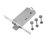 Serrure électrique double carte pour portes en aluminium. Finition en acier inoxydable. Avec verrou à 4 accélérez et Cane. Oeillets pour le montage facilité des barres intérieures/extérieures. copriforontale en acier inoxydable, réversible. Alimentation 12 V.
