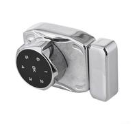 Serrure électrique en verre avec code à mot de passe, serrure de porte numérique à clavier tactile avec alarme basse tension rechargeable, pour vitrine coulissante sans cadre (type C, argent)