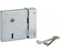 Serrure en applique Alsace ouillot pour porte int., droite tir., carré 8mm, axe 60mm, 100x120mm, 2 clés - THIRARD