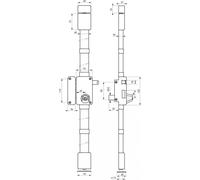Serrure en applique Beluga à tirage pour porte d'entrée, gauche, 3 pts, cylindre HG5 Ø23mm, axe 45mm, blanc, 4 clés - THIRARD