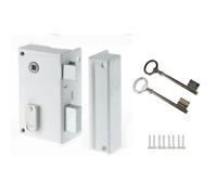 Yale Serrure en applique verticale YAV37D – Axe 44 mm, carré 7 mm – main droite – blanc, 2 clés