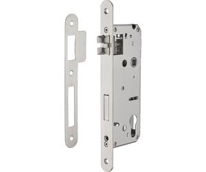Serrure encast. Intelock trou cylindre pour poignées connectées, inox, axe50mm, entr'axes70mm, carré8, BR - INTELOCK