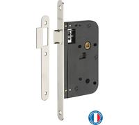 Serrure encastrable pour porte intérieure, axe 60mm, bouts ronds, nickelé - THIRARD