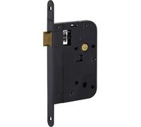 Serrure encastrable pour porte intérieure, axe 70mm, bouts ronds, noir - THIRARD