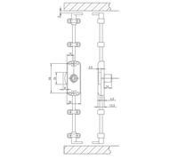 Serrure espagnolette 3 points OJMAR - axe 25mm avec rosace sans cylindre/tringle Uno - C7968.006NI