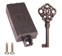 cyclingcolors Serrure espagnolette brun bronze clé remplacement meuble ancien décoration rustique armoire vintage, gauche