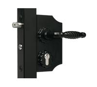 Serrure rustique noir pour portail battant - LAKQ 40 LOCINOX