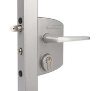Serrure industrielle Locinox LAKQ avec boîtier en aluminium et mécanisme en acier inoxydable, pour profilé 30x30, argenté