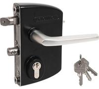 Serrure industrielle Locinox LAKQ avec boîtier en aluminium et mécanisme en acier inoxydable, pour profilé 40x40, noir (RAL 9005)