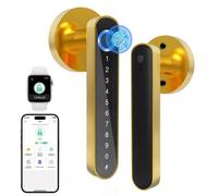 Serrure intelligente - 5 méthodes d'ouverture - Empreinte digitale, code, Bluetooth, application - Poignée de porte électronique - Noir