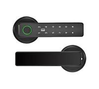 Serrure intelligente à empreintes digitales, mot de passe, carte IC RFID, télécommande WiFi, boulon mort for porte intérieure en bois et métal, application(Zwart)