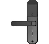 Serrure intelligente avec poignée - Serrure à code - Empreinte digitale/PIN/clé - 200 utilisateurs - 4 piles AAA incluses, alimentation de secours USB - Porte en bois 35-50 mm - Alliage de zinc brossé