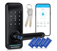 Serrure intelligente, Kucacci serrure de porte intelligente d'empreintes digitales, serrures de porte d'entrée sans vec clavier, serrures intelligentes pour porte avant serrure securite porte