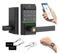 Serrure intelligente - Serrure connectée - Empreinte digitale, appli et code - Sans clé - Étanche et résistante à la chaleur et au froid - Aluminium - Clé mécanique