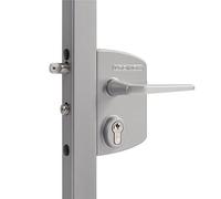 Serrure lakq locinox - 60 mm | Serrure de portail en applique argent - Clé I - Axe à 30 mm - Profil 60 à 80 mm - LAKQ - Locinox