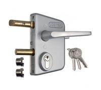 Serrure LCKX Locinox | Serrure de portail en applique argent - Clé I - Axe à 30 mm - Profil 40 à 60 mm - LCKX - Locinox