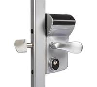 Serrure Locinox Leonardo LLKZ à code mécanique pour portails coulissants, avec poignée, profil 40x40, aluminium (ZILV)