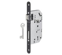 Serrure MONOMAX NF Axe 50 Version Pêne Dormant - Coffre Galvanisé, Têtière Époxy Noir Granité - Modèle Encastrable pour Porte d'Entrée - Made in France - Finition Noire - THIRARD